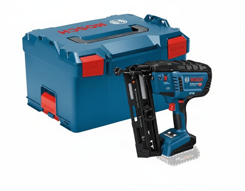 Bosch Professional 18V System Battery Wood Nailer GNH 18V-64-2 (Single Shot Release, Suitable for Following Nails: 32-64 mm, 16 ga (1.6 mm) and 20 Magazine Angle, L-BOXX, without Battery/Charger)