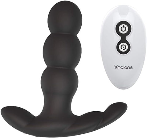 Nalone Pearl vibratore prostatico anale rotante nero telecomando USB waterproof