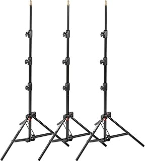 Manfrotto 1051BAC-3 Babylight Kit 3 Stativi a 4 Sezioni, Massima Altezza 211 cm, per Luci, Nero