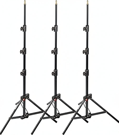 Manfrotto 1051BAC-3 Babylight Kit 3 Stativi a 4 Sezioni, Massima Altezza 211 cm, per Luci, Nero