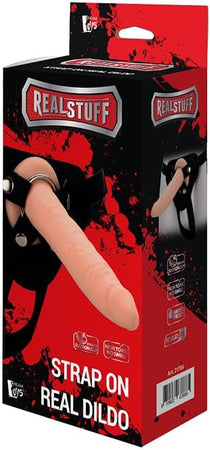 Strap on morbido 20 cm con venature stimolanti silicone TPR strapon