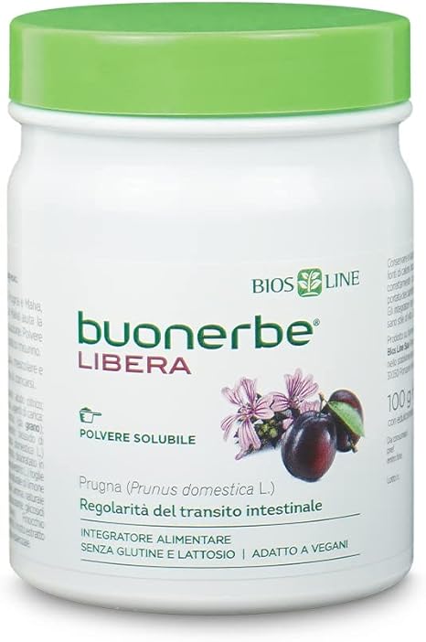 BIOS LINE Buonerbe Libera Polvere 100gr, Integratore per Intestino Pigro Ideale per Favorire la Naturale Regolarità Intestinale
