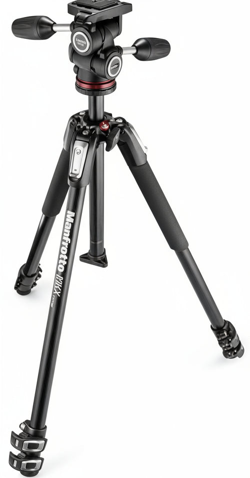 Manfrotto MK190X3-3W1 Kit a 3 Sezioni con Testa a 3 Vie, Nero