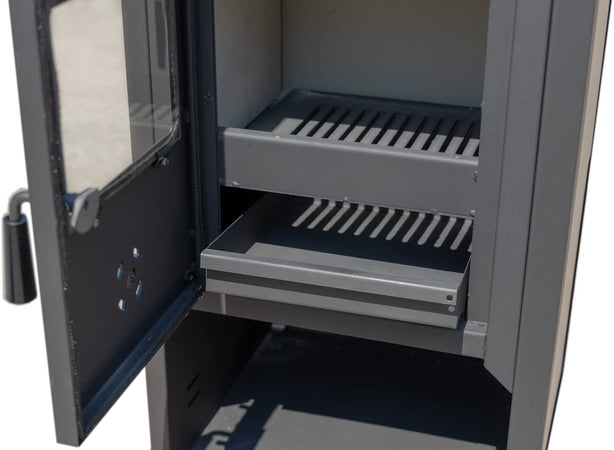 Stufa a legna "Ambassador" 13 kw con forno in acciaio verniciato h 116 cm