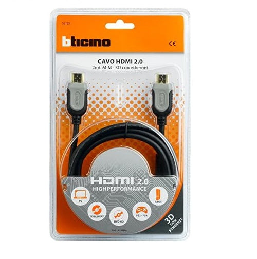 BTICINO - PROL HDMI MASCHIO-MASCHIO 3D+ETHERN. 2 M