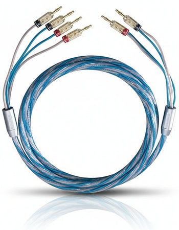 Oehlbach Bi Tech 4B Speaker Cable Bi-Wiring Silver-Plated 2 x 2.5 mm/2 x 4.0 mm with Banana Plugs Blue