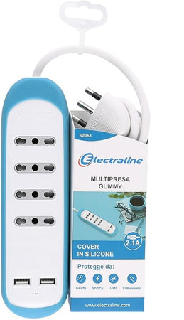 ELECTRALINE - GUMMY MULTIPRESA 4P 2USB 2.1A COVER SILI