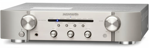 Marantz PM6007 HiFi Amplifier, Stereo Amplifier, 2 x 60 W, Optical Input, Phono Input, Subwoofer Output, Silver-Gold
