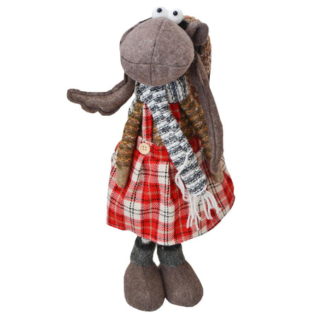 Pupazzo in tessuto in lana "Renna" decorazione natalizia h 58 cm