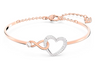 SWAROVSKI - Bracciale rigido Swarovski Infinity Infinito e cuore, Bianco, Mix di finiture