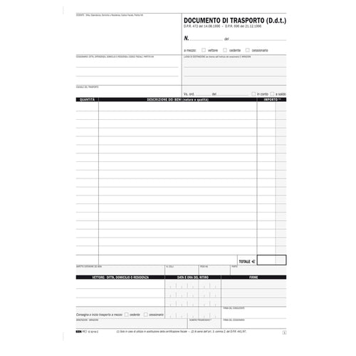 Blocco Ddt 29,7X21Cm 25Fg 4 Copie Autoricalcante E5218C Edipro