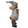 Babbo natale pupazzo con cappotto in lana h 60 cm decorazione natalizia