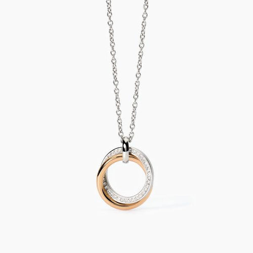 2jewels - Girocollo in acciaio 316L PVD rosé cristalli