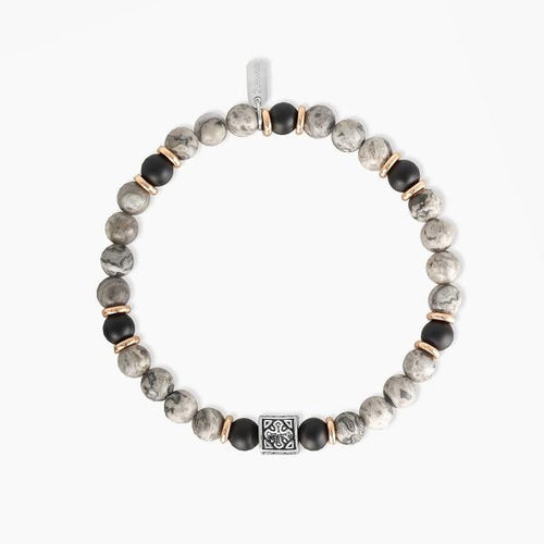 2JEWELS - Bracciale in acciaio 316L PVD rosé agata diaspro