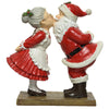 Statuetta con babbo natale e Mamma natale che si baciano decorazione per interno h 20 cm