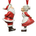 Pendaglio rosso con babbo natale e mamma natale per albero di natale