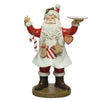 Statuetta con babbo natale pasticcere con piatto e biscotti decorazione per interno h 23 cm