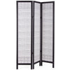 PARAVENTO SEPARÈ 3 PANNELLI TRIANGLE NERO SHABBY IN LEGNO 120 X 170 CM DIVISORIO