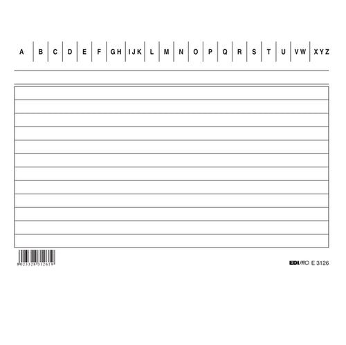 100 Schede Rigate Orizzontale 10.5X15Cm E3126Bl Edipro