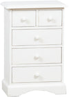 Biscottini Biscottini Comodino Country 5 Cassetti Legno Tiglio Bianco Anticato 51x30x74
