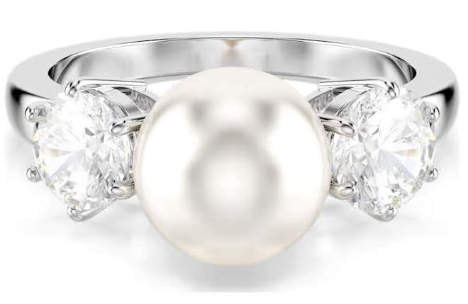 SWAROVSKI - Anello Matrix Perla bianca placcato rodio