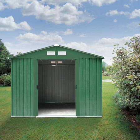 Ripostiglio in metallo verde  "Cottage" deposito da giardino e veranda capanno per attrezzi