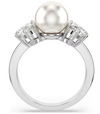 SWAROVSKI - Anello Matrix Perla bianca placcato rodio