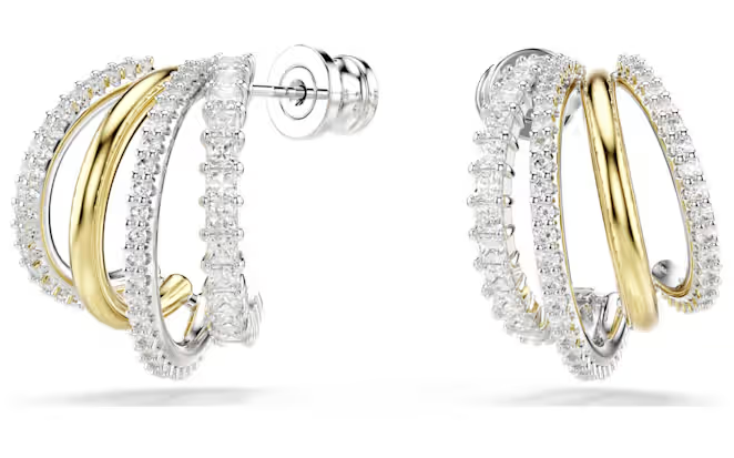 SWAROVSKI - Orecchini a cerchio Hyperbola Taglio misto Mini Bianchi Mix di finiture