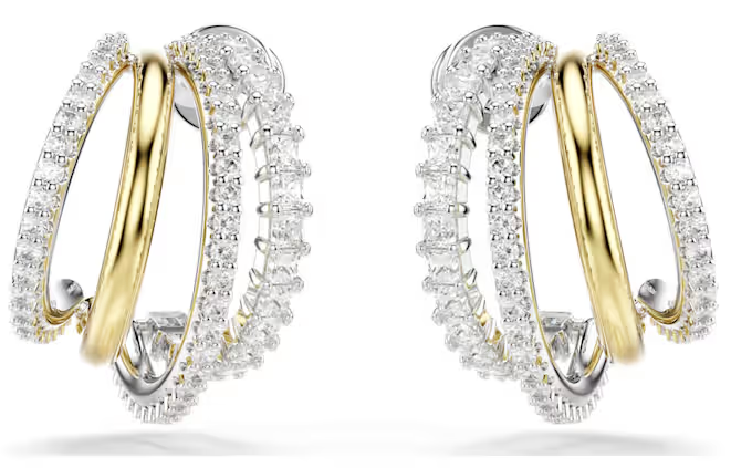 SWAROVSKI - Orecchini a cerchio Hyperbola Taglio misto Mini Bianchi Mix di finiture