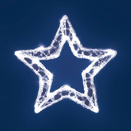 Stella in acrilico a led h 28 cm effetto gel luce fredda a batteria decorazione natalizia