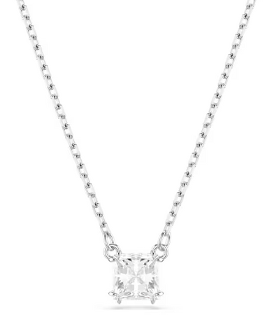 SWAROVSKI - Pendente Stilla Taglio squadrato Bianco Placcato rodio