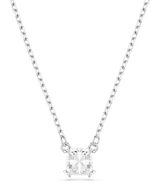 SWAROVSKI - Pendente Stilla Taglio squadrato Bianco Placcato rodio