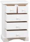 Biscottini Biscottini Comodino Country 5 Cassetti Legno Tiglio Bianco Anticato 51x30x74