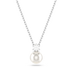 SWAROVSKI - Collana con Pendente Matrix Crystal Pearl, Taglio Round, Bianco, Placcato rodio