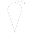 SWAROVSKI - Collana con Pendente Matrix Crystal Pearl, Taglio Round, Bianco, Placcato rodio