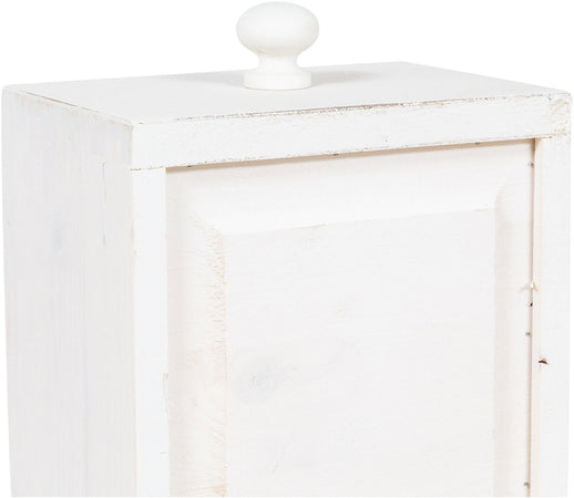 Biscottini Biscottini Comodino Country 5 Cassetti Legno Tiglio Bianco Anticato 51x30x74