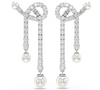 SWAROVSKI - Orecchini pendenti Matrix Crystal Pearl, Taglio Round, Bianchi, Placcato rodio