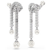 SWAROVSKI - Orecchini pendenti Matrix Crystal Pearl, Taglio Round, Bianchi, Placcato rodio