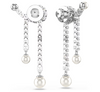 SWAROVSKI - Orecchini pendenti Matrix Crystal Pearl, Taglio Round, Bianchi, Placcato rodio