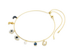 SWAROVSKI - Collana Girocollo Symbolica Luna, infinito, quadrifoglio, evil eye e ferro di cavallo, Blu, Placcato color oro