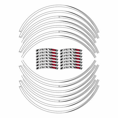 Kit strisce adesive per cerchi ruote 17" compatibili con Suzuki GSXS 750-1000