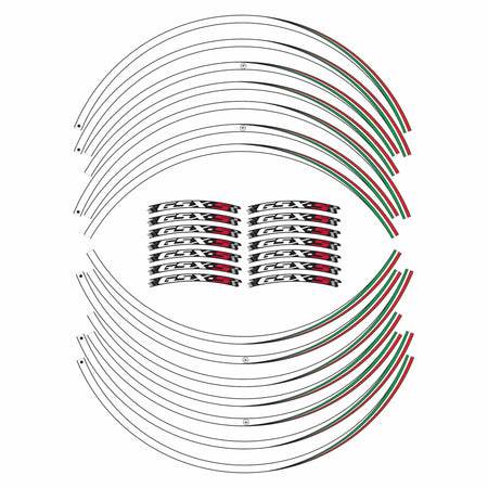 Kit strisce adesive per cerchi ruote 17" compatibili con Suzuki GSXS 750-1000