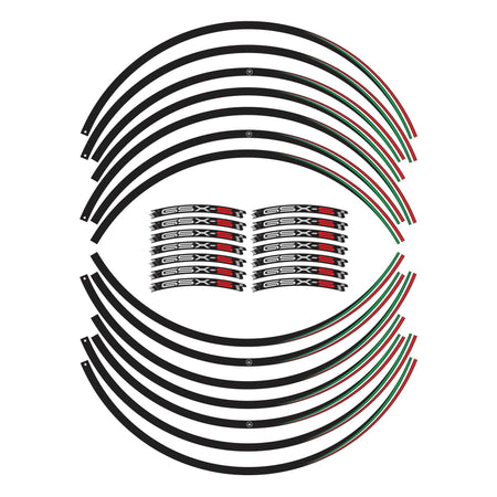 Kit strisce adesive per cerchi ruote 17" compatibili con Suzuki GSXS 950-1000