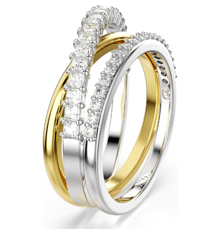 SWAROVSKI - Anello Hyperbola Taglio misto, Bianco, Mix di finiture