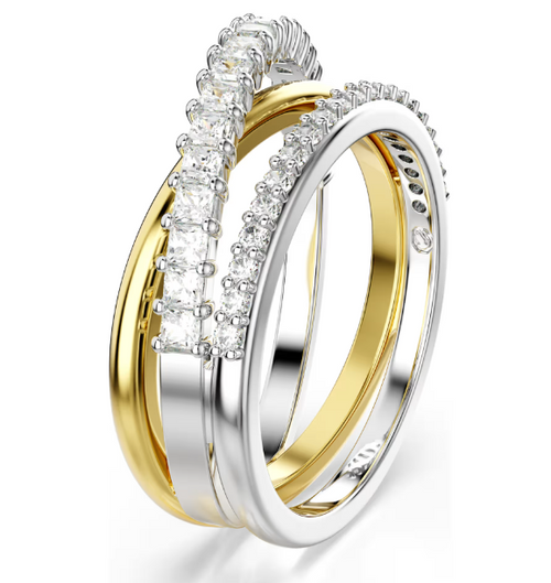 SWAROVSKI - Anello Hyperbola Taglio misto, Bianco, Mix di finiture