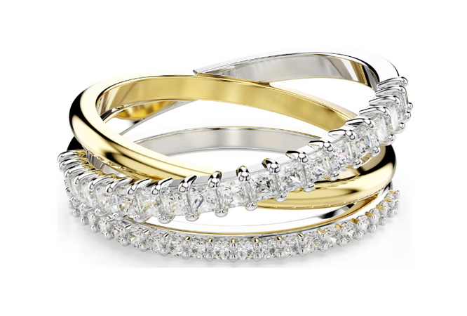 SWAROVSKI - Anello Hyperbola Taglio misto, Bianco, Mix di finiture