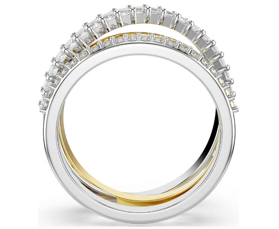 SWAROVSKI - Anello Hyperbola Taglio misto, Bianco, Mix di finiture