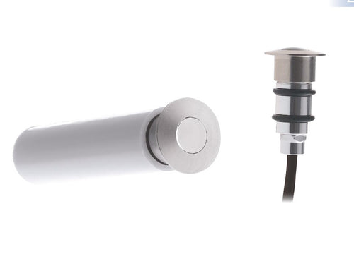 Led segnapassi da incasso tondi a pavimento o parete BARRET in alluminio finitura nickel 3000K