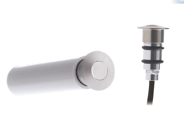 Led segnapassi da incasso tondi a pavimento o parete BARRET in alluminio finitura nickel 3000K