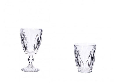 Set 6 calici vino e 6 bicchieri in vetro Erling